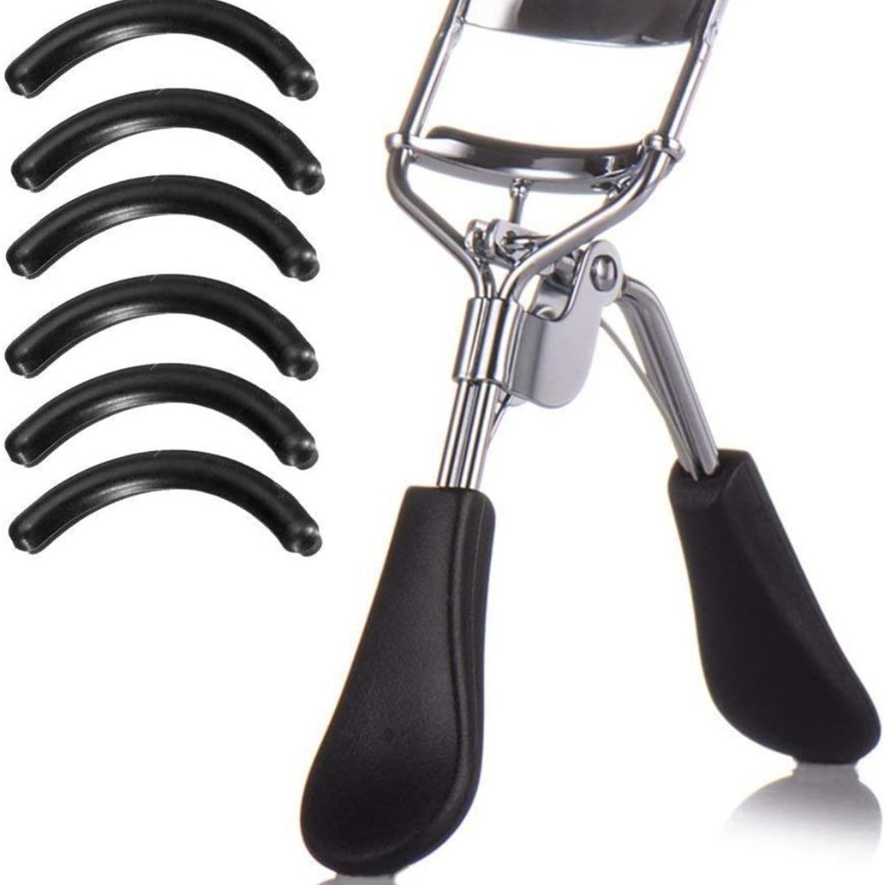 BEAKEY Eyelash Curler with 6 Pcs Refill Pads,Durable Lash Curler Iron, Spring Lo